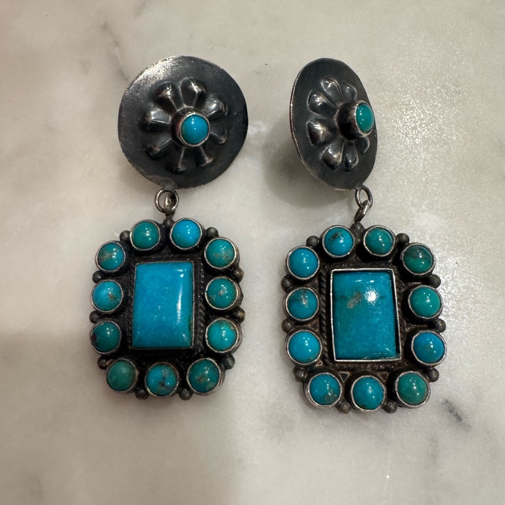 Turquoise and Silver Earrings